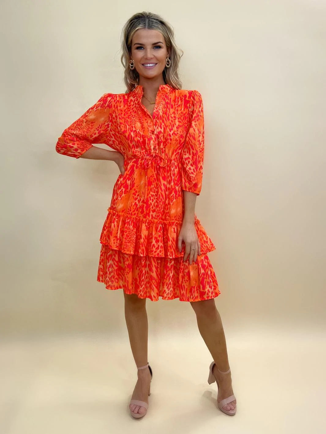 Year-End Sale sleek dressThe Latina Mini Dress (Orange)