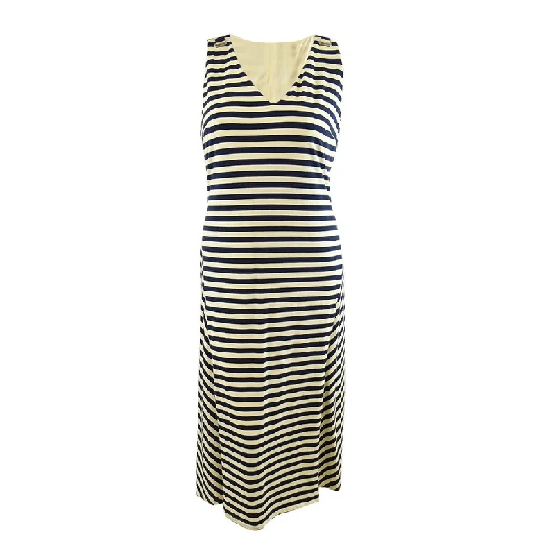 Deal of the Day relaxed fit dressLauren Ralph Lauren Women's Stretch Cotton-Blend Dress (14, Navy/Cream) Deal of the Day relaxed fit dressLauren Ralph Lauren Women's Stretch Cotton-Blend Dress (14, Navy/Cream)