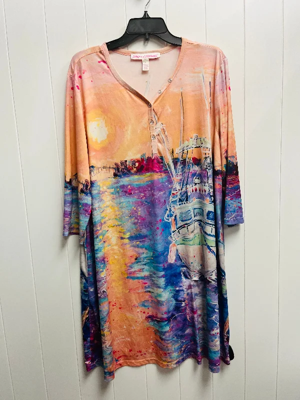 Mega Deal fitted dressDress Casual Short By Leoma Lovegrove In Orange & Pink, Size: Xl Mega Deal fitted dressDress Casual Short By Leoma Lovegrove In Orange & Pink, Size: Xl