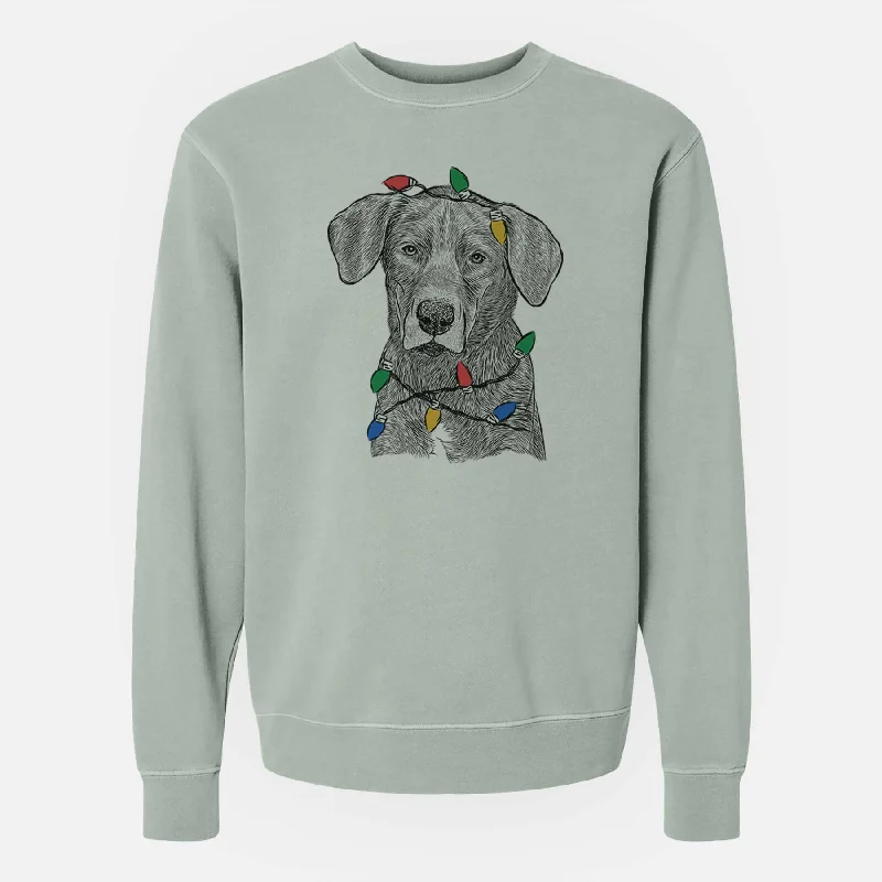 Factory Direct Sale cozy workout hoodieChristmas Lights Tom the Lab Dane Mix - Unisex Pigment Dyed Crew Sweatshirt Factory Direct Sale cozy workout hoodieChristmas Lights Tom the Lab Dane Mix - Unisex Pigment Dyed Crew Sweatshirt