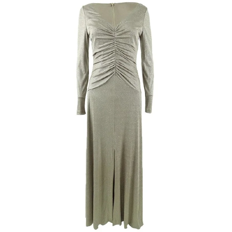 Today’s Deal draped dressEliza J Women's Ruched Glitter Gown (12, Champagne)
