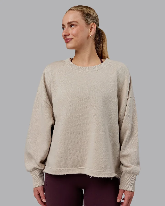 Hurry In Oasis Cropped Sweater - Shale Beige