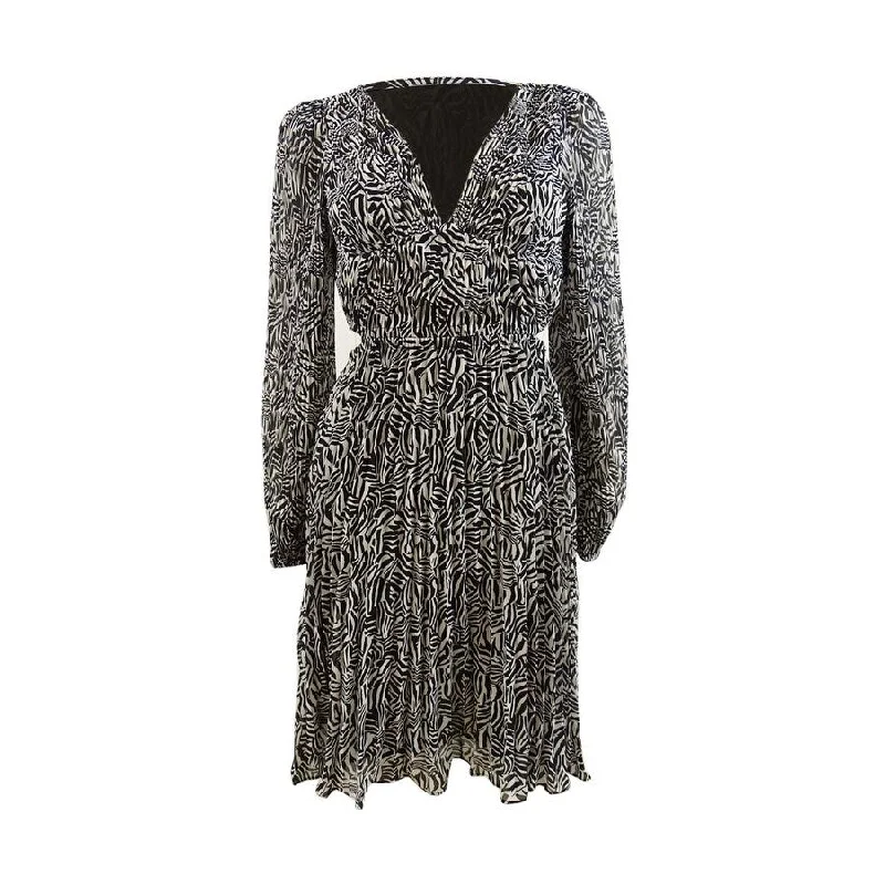 Major Savings comfy maxi dressMICHAEL Michael Kors Women's Zebra-Print Cut-Out Dress (M, Black/White)