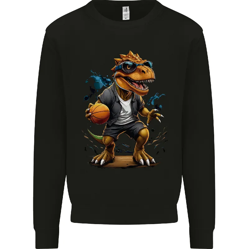 Special Savings premium gym hoodieBasketball T-Rex Dinosaur Mens Sweatshirt Jumper