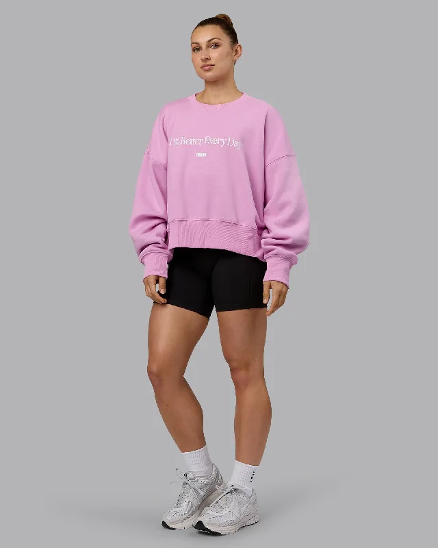 Act Fast 1% Better Heavyweight Sweater - Pastel Orchid-White
