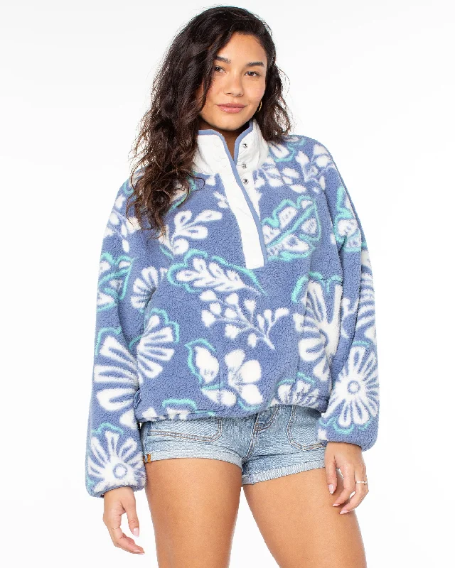 Price Cut Kipsie Solid Fleece Sweater - Infinity Blue