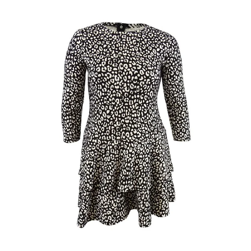 Low Prices cocktail party dressMichael Michael Kors Women's Flat Cat Printed Tiered Dress (L, Black/Bone) Low Prices cocktail party dressMichael Michael Kors Women's Flat Cat Printed Tiered Dress (L, Black/Bone)