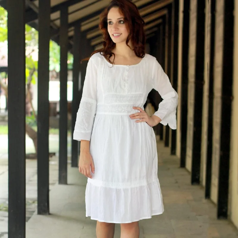 Sale Event fitted bodycon dressHandmade Cotton 'Quiet Joy' Dress (India)