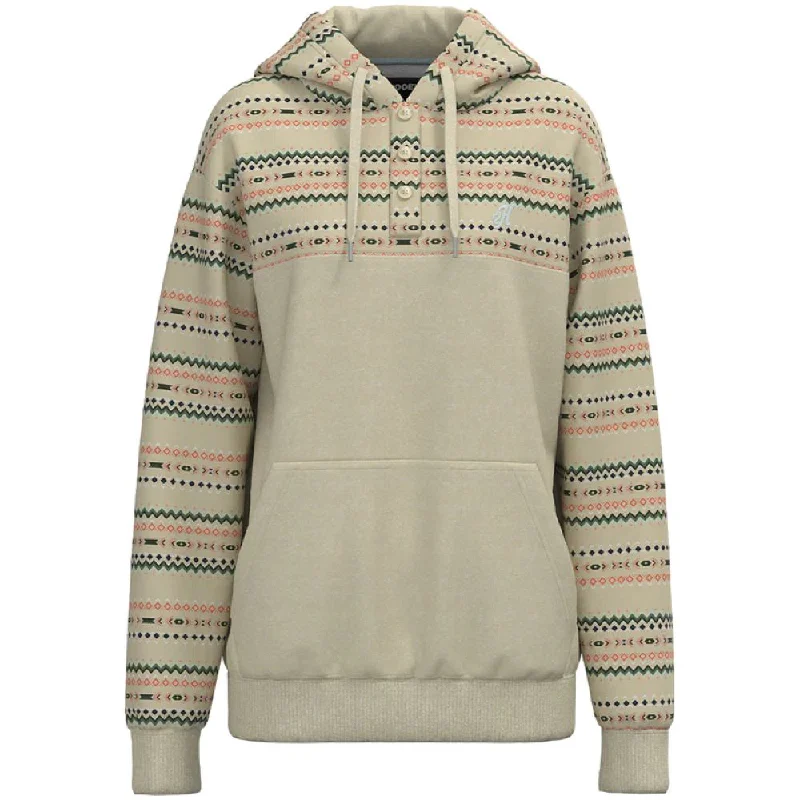 Act Fast 'Hooey'  Women's "Jimmy" Hoody - Cream / Aztec
