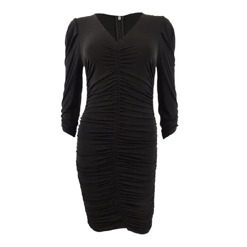 Crazy Deals chic dressMICHAEL Michael Kors Women's Ruched Mini Dress (XS, Black)