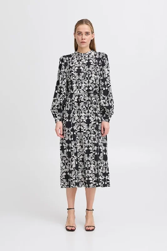 Price Blitz sophisticated dressCina Midi Dress (Black Flower)