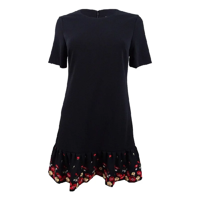Price Drop off-the-shoulder dressCalvin Klein Women's Embroidered Flounce Dress