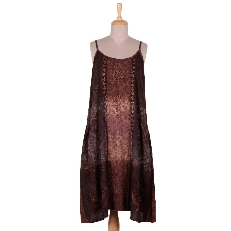 Today’s Deal lace-up dressNOVICA Russet Fusion Rayon sundress