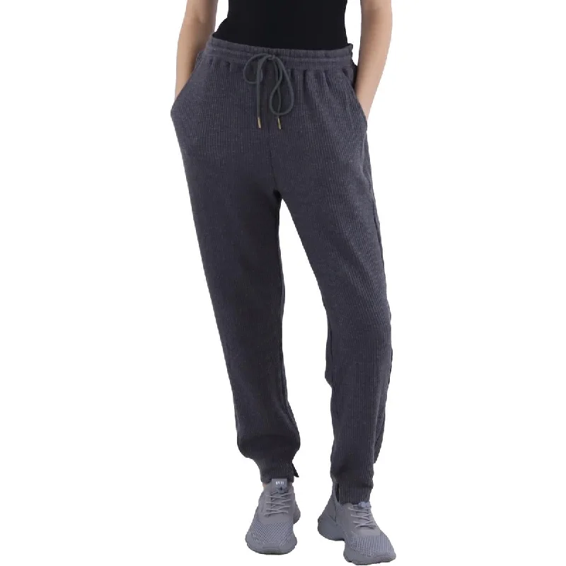 Don't Wait Heartloom Womens Waffle Knit Drawstring Jogger Pants