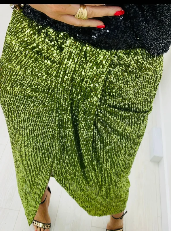 Can't Miss structured dressRochelle Midi Skirt (Kiwi)