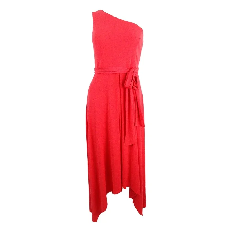 Price Rollback velvet dressVince Camuto Women's Belted One-Shoulder Maxi Dress