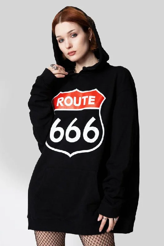 Act Fast Route 666 - Oversize Hooded Sweat - Unisex