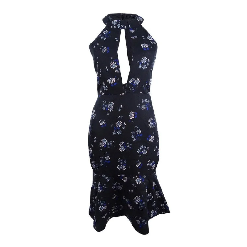 Discount Extravaganza modern dressEndless Rose Women's Floral-Print Halter Midi Dress