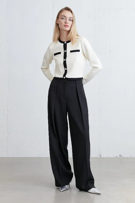 Discount Deals long-sleeve floral dressDOUBLE BELT LOOP DRESS PANT