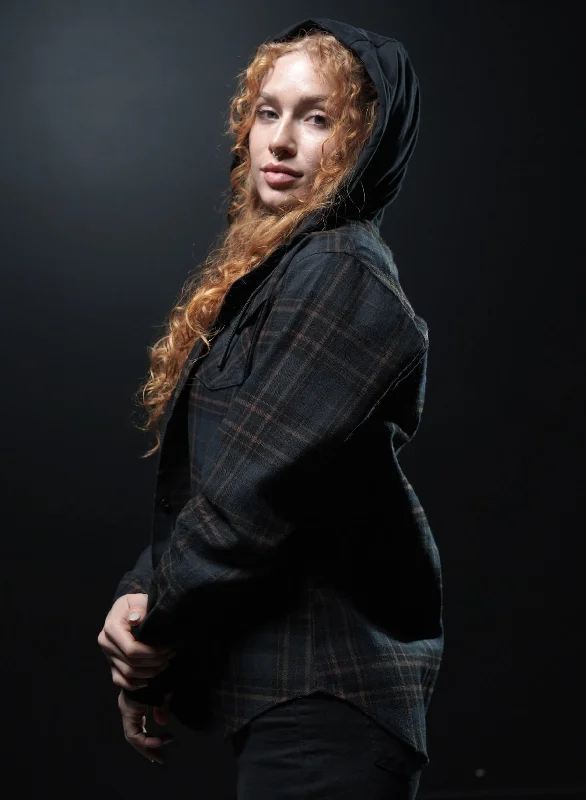 Clearance Event WOMEN'S HOODED FOREVER FLANNEL - NAVY