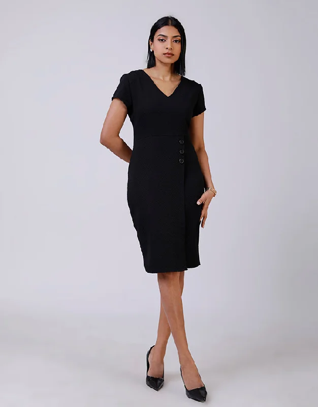 Deep Discounts bodycon dressV-Neck Bodycon Dress with Side Buttons