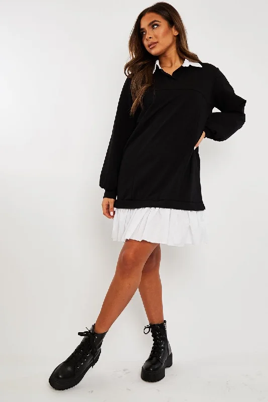 Mega Sale spaghetti strap dressBlack Oversized Jumper Shirt Dress - Islah