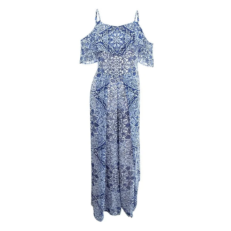 Major Savings A-line dressTommy Hilfiger Women's Cold-Shoulder Chiffon Jumpsuit