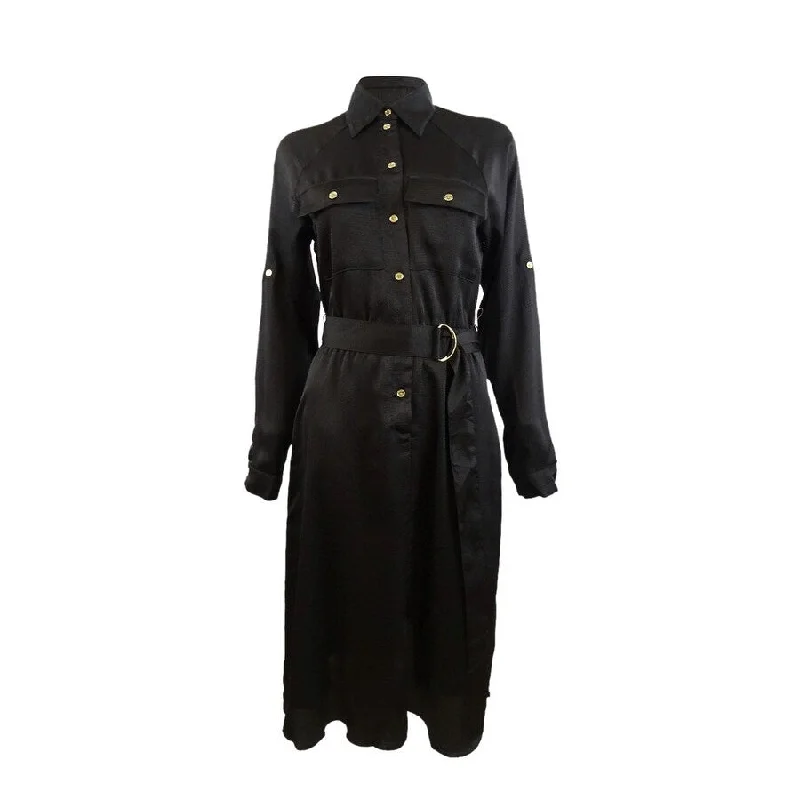 Special Savings knit dressMICHAEL Michael Kors Women's Roll-Sleeve Utility Dress (XS, Black)