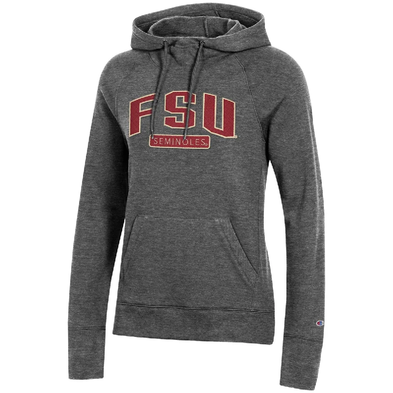 Deal Zone Champion Women's FSU Seminoles Applique Design Hooded University Fleece - Granite Deal Zone Champion Women's FSU Seminoles Applique Design Hooded University Fleece - Granite