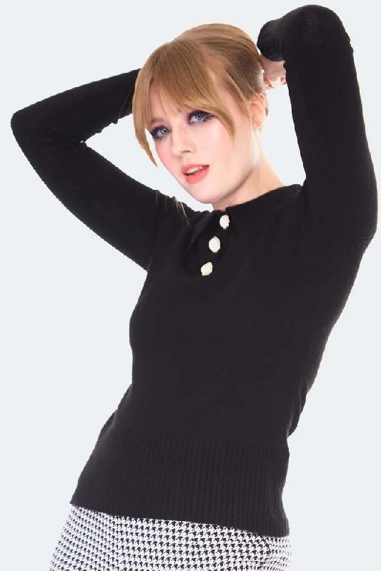 Hurry In 60s Style Polo Collar Sweater
