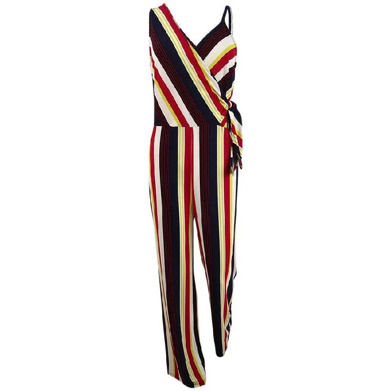 Price Fest elegant maxi dressBar III Women's Striped Asymmetrical Side-Tie Jumpsuit