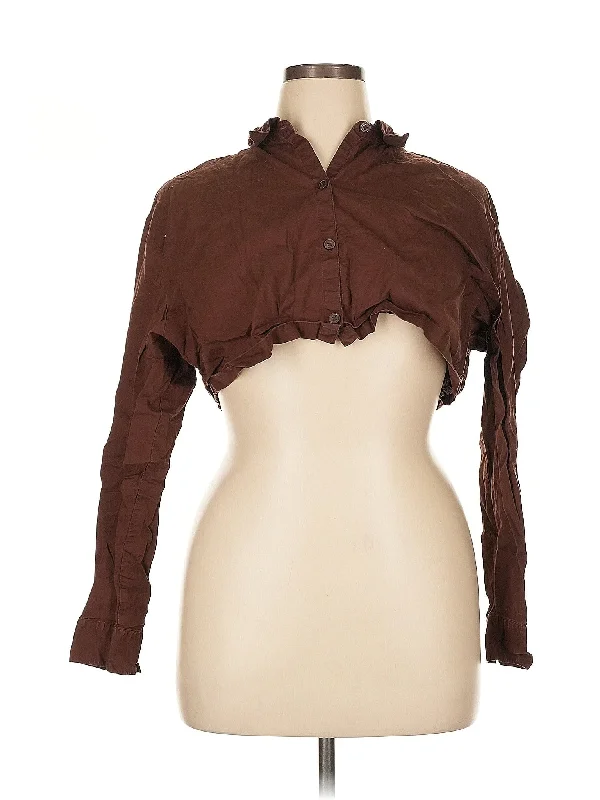 Today Only casual trench coat3/4 Sleeve Blouse