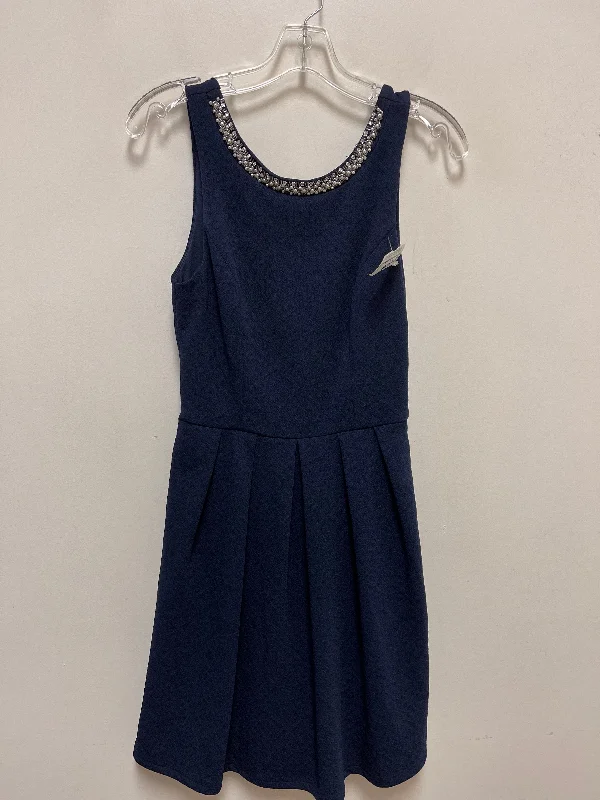 Super Bargain midi dressDress Casual Short By Alya In Navy, Size: S