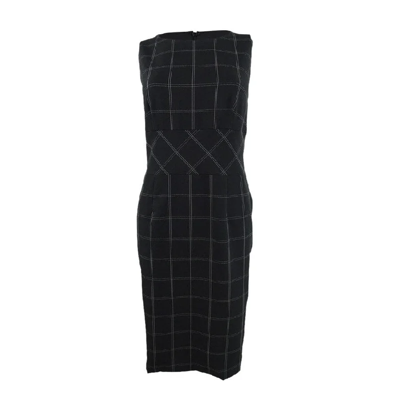 Midnight Madness oversized dressKasper Women's Windowpane Plaid Sheath Dress (6, Black/Vanilla Ice) Midnight Madness oversized dressKasper Women's Windowpane Plaid Sheath Dress (6, Black/Vanilla Ice)
