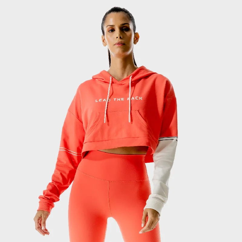 Warehouse Sale LAB360° Crop Hoodie - Hot Coral
