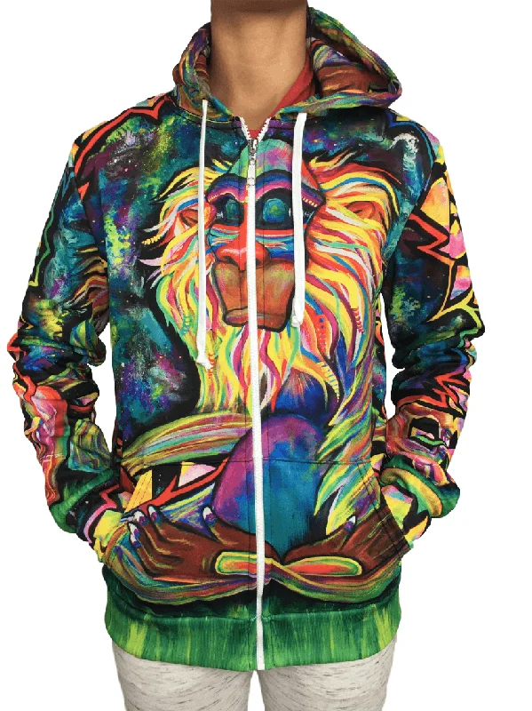 Crazy Deals Meditating Rafiki Unisex Zip-Up Hoodie
