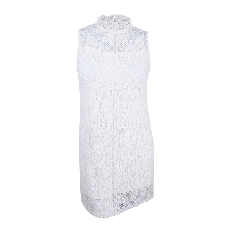 Huge Discounts trendy wrap dressRonni Nicole Women's Lace Mock-Neck Sheath Dress