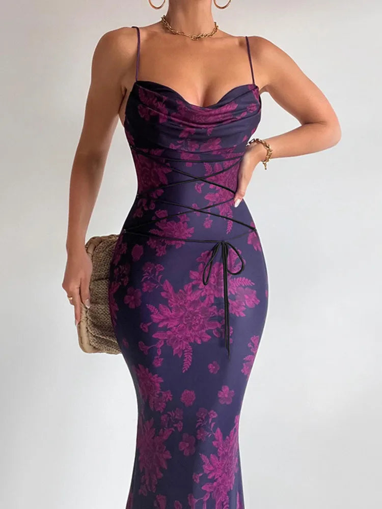 Exclusive Access ruffle dressA&A Floral Print Cowl Neck Maxi Dress