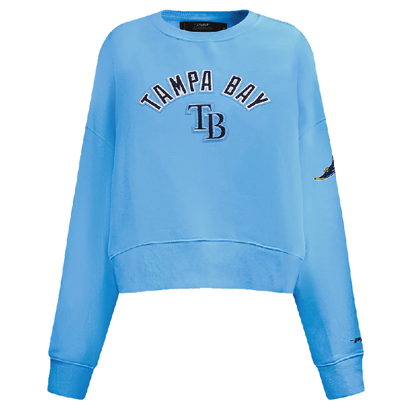 Savings Galore MLB TAMPA BAY RAYS CLASSIC WOMEN'S FLC CREWNECK (UNIVERSITY BLUE)