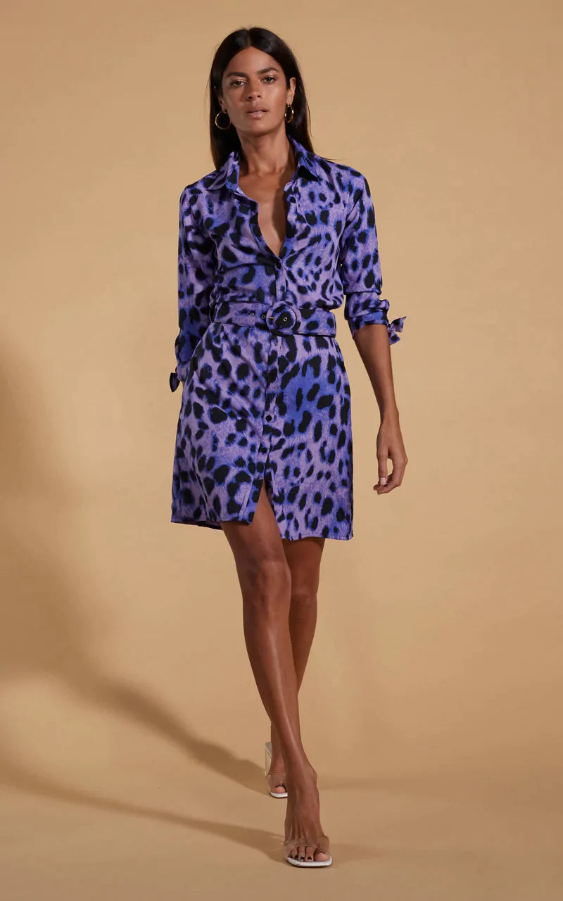 Savings Spectacular t-shirt dressJonah Mini Shirt Dress (Lilac Leopard)