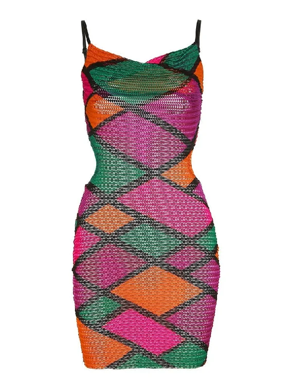 Seasonal Clearance casual dressA&A Patchwork Mini Bodycon Dress