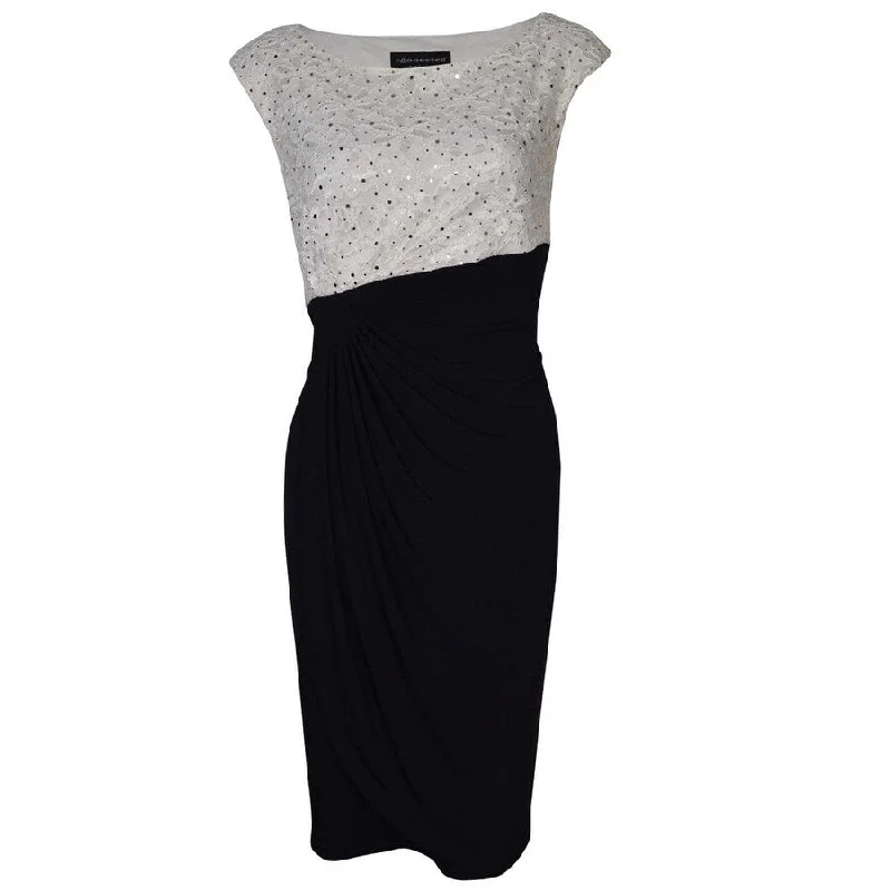 Special Buy backless dressSequined Flecked Faux Wrap Lace Jersey Dress