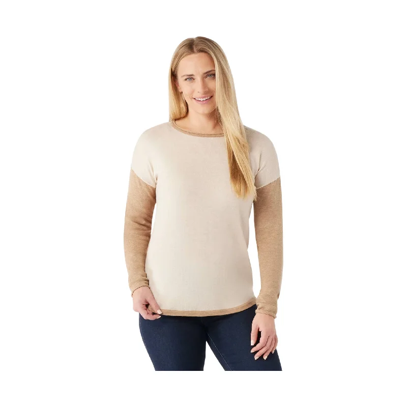 Price Rollback Smartwool Women's Shadow Pine Colorblock Crew Sweater - Almond Heather - ONLINE STORE CREDIT/EXCHANGE ONLY Price Rollback Smartwool Women's Shadow Pine Colorblock Crew Sweater - Almond Heather - ONLINE STORE CREDIT/EXCHANGE ONLY