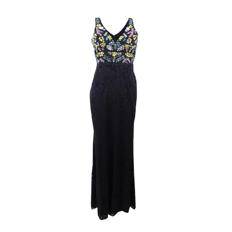 Massive Deals flowy dressBetsy & Adam Women's Multi-Beaded Lace Gown