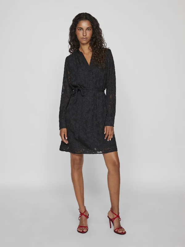 Factory Direct Sale spaghetti strap dressEma V-Neck Mini Dress (Black)