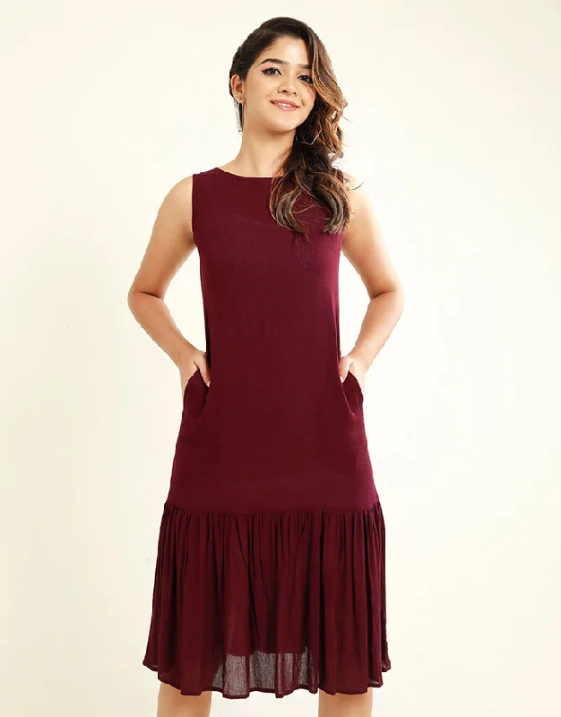 Crazy Savings bohemian dressSleeveless Dress with Frilled Hem
