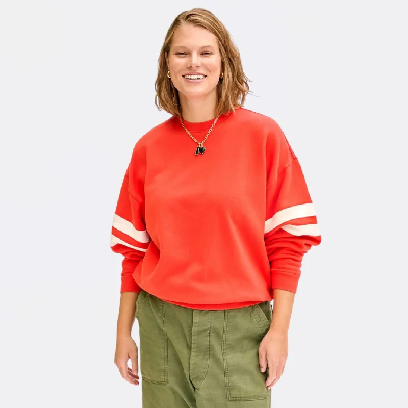 The Best Prices Oversized Varsity Sweatshirt (Bright Poppy)