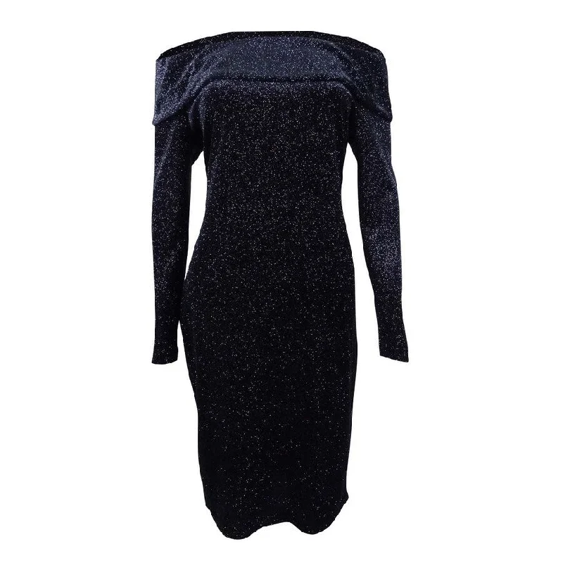 Warehouse Sale comfy dressCalvin Klein Women's Glitter Velvet Off-The-Shoulder Dress (6, Black/Silver) Warehouse Sale comfy dressCalvin Klein Women's Glitter Velvet Off-The-Shoulder Dress (6, Black/Silver)