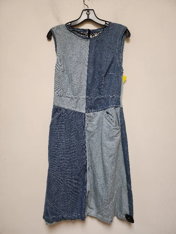 TIME-Limited Offer draped dressDress Casual Midi By Holding Horses In Blue Denim, Size: M TIME-Limited Offer draped dressDress Casual Midi By Holding Horses In Blue Denim, Size: M