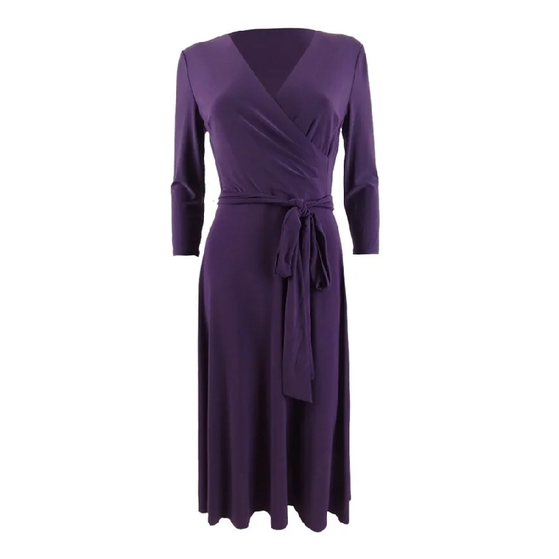 Deal Mania flowy dressLauren Ralph Lauren Women's Belted Surplice Midi Dress